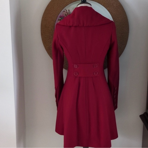 Express Women's Bold Red peacoat  Coat - Picture 2 of 8